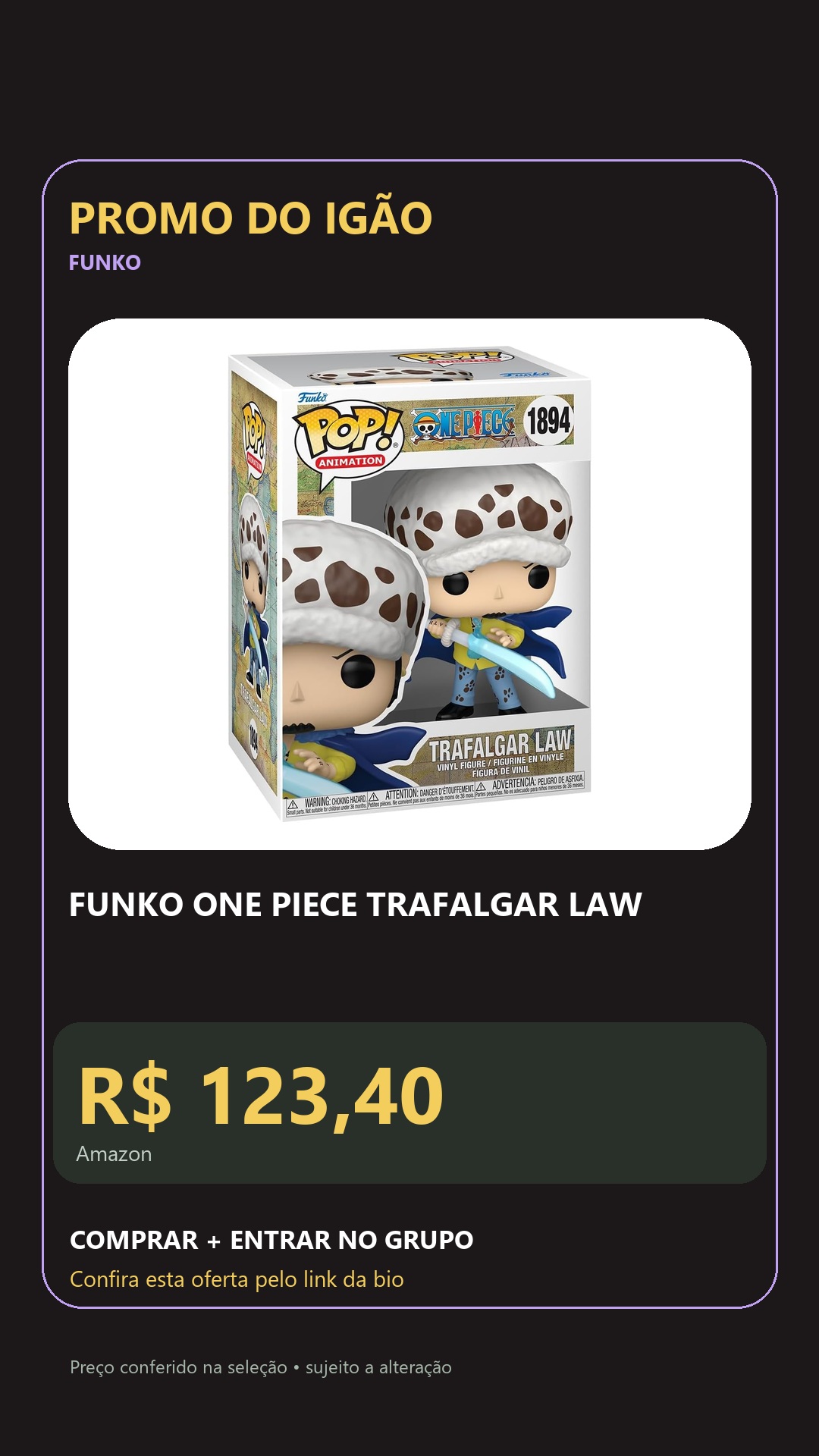 FUNKO ONE PIECE TRAFALGAR LAW